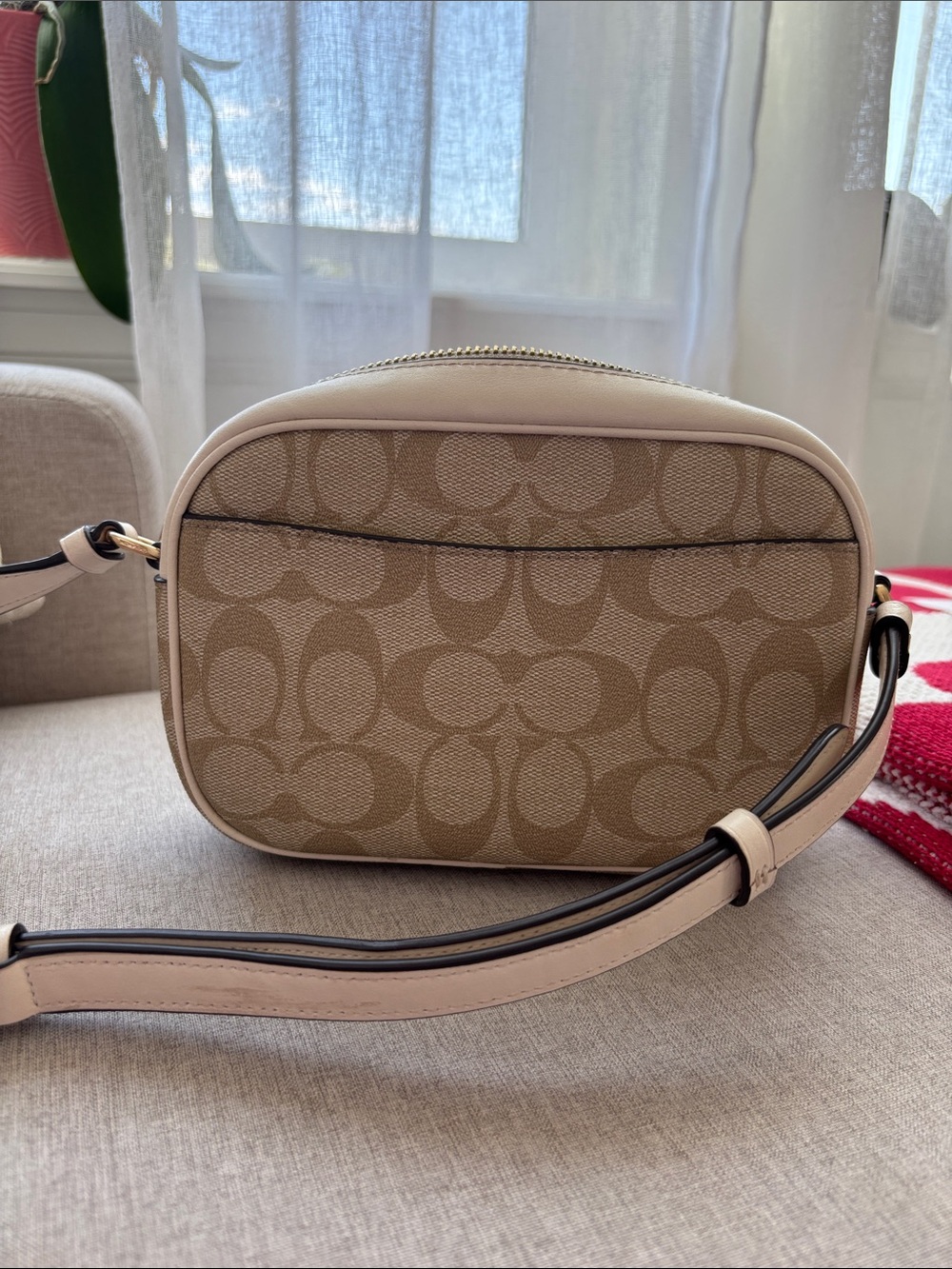 Coach Beige Signature Crossbody with Gold Logo - Picture 2 of 3